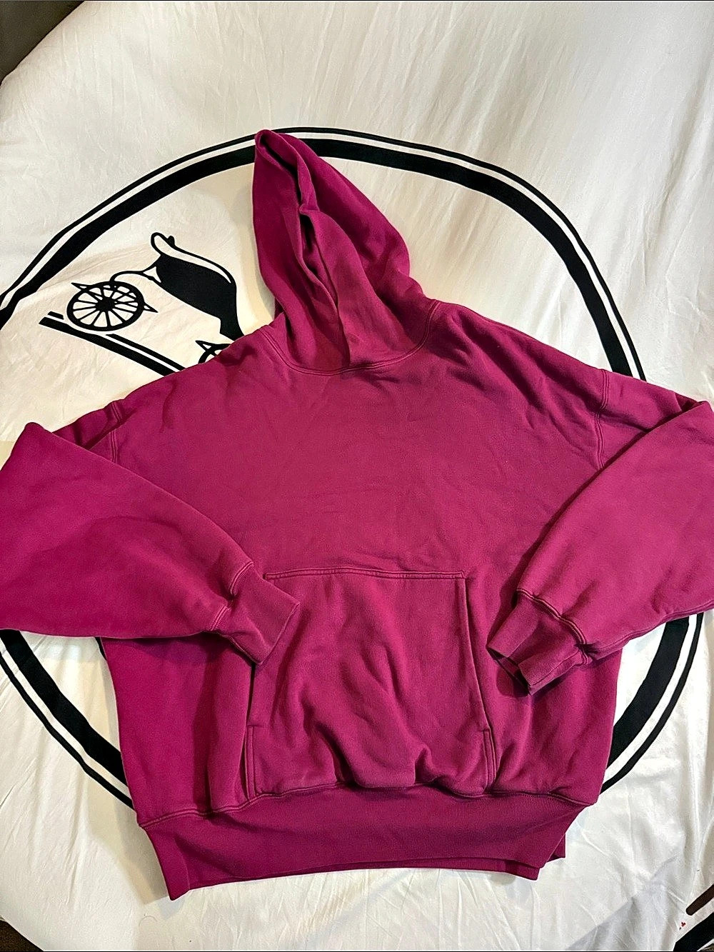 YZY Fleece Pullover Hoodie in Pink Size Medium